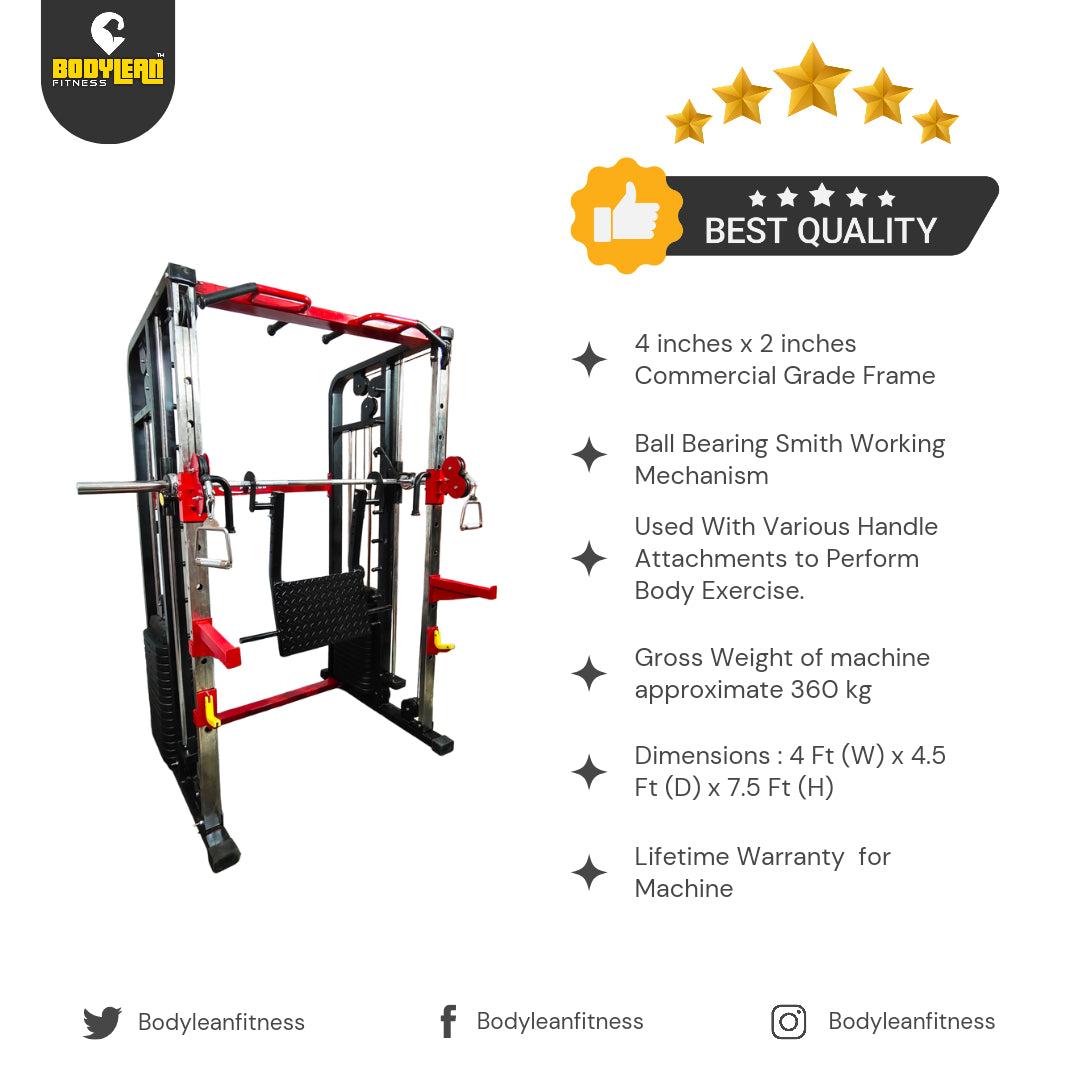 Multi Gym Functional Trainer with Smith Machine  Dual Side for Commercial Cable crossover Gym Equipment  | BLCC 102