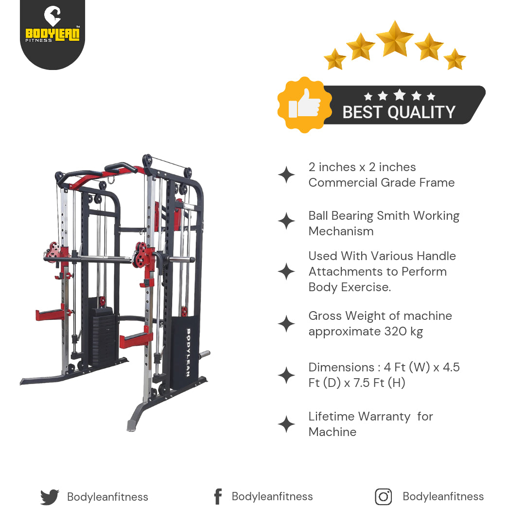 Multi Gym Functional Trainer with Smith Machine  Dual Side for Commercial Cable crossover Gym Equipment |  BLCC 105