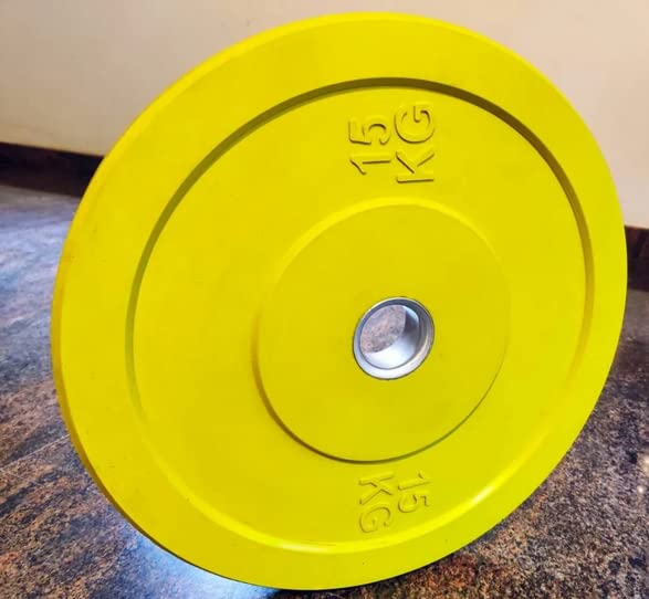 Color Bumper Plate (Sold in Pair) , Olympic Weight Plates, Iron Rubber Coated Bumper Plates 51 MM Hole