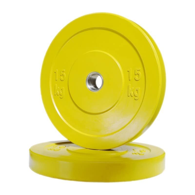 Color Bumper Plate (Sold in Pair) , Olympic Weight Plates, Iron Rubber Coated Bumper Plates 51 MM Hole