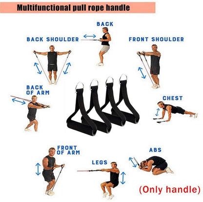 2 Pieces Exercise Handles Cable Machine Attachments Resistance Bands Handles Grips Fitness Strap Stirrup Handle