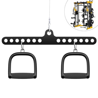 Double to Single Adaptor Plate LAT T Bar Row Pull Up Down Accessories Tricep Rope Cable Crossover Machine Attachments Workout Weight Spreader Bar Pulley System Landmine D Handles for Home Gym