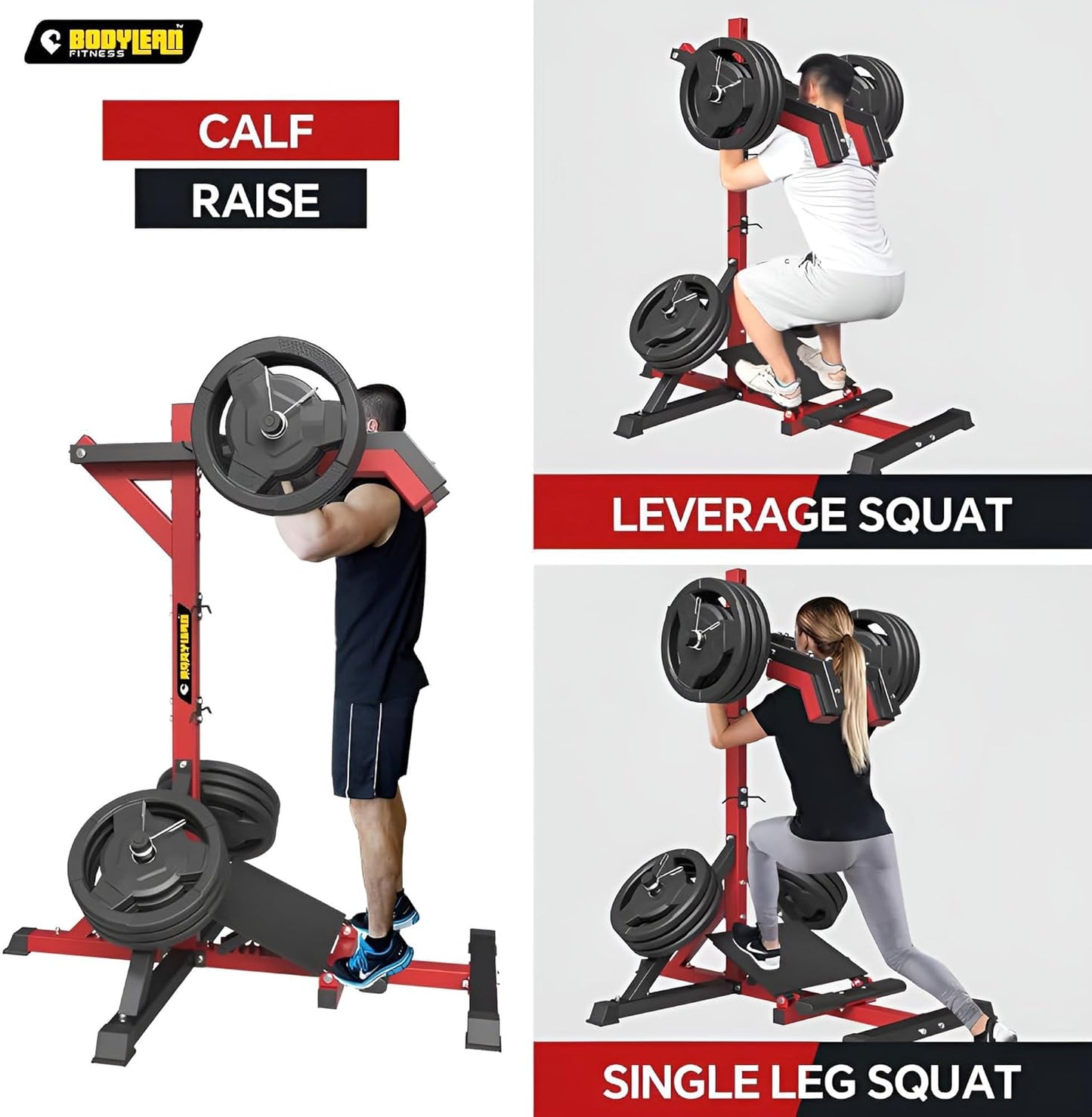 Hack Squat Machine, Leverage Squat Calf Raise Machine, Leg Exercise Pendulum Squats Machine | Lower Body Special Home Gym Weight Training Machine