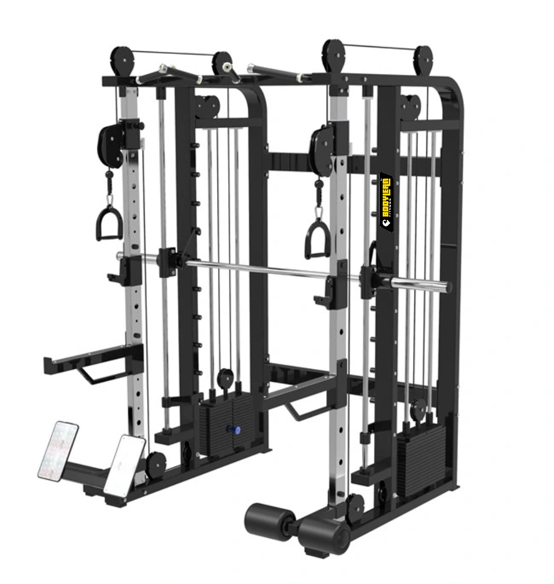 Multi Gym Functional Trainer with Smith Machine ( Iron Weight Stack  ) Dual Side for Commercial Cable crossover Gym Equipment | BMX PRO Edition