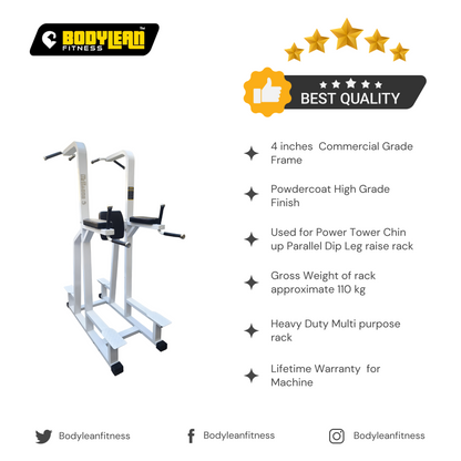 Multi-Purpose Chin Up Dip  Machine Dual Side Machine - Elevate Your Upper Body Strength with the Ultimate Power Tower Dip Stand | For Home Gym and Commercial Use