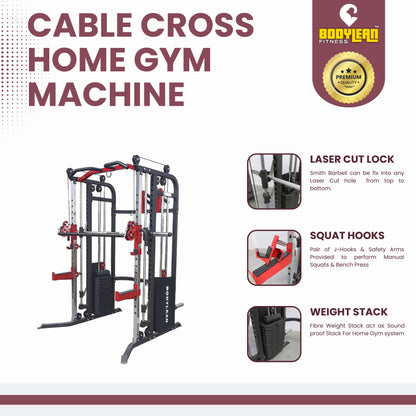 Multi Gym Functional Trainer with Smith Machine  Dual Side for Commercial Cable crossover Gym Equipment |  BLCC 105