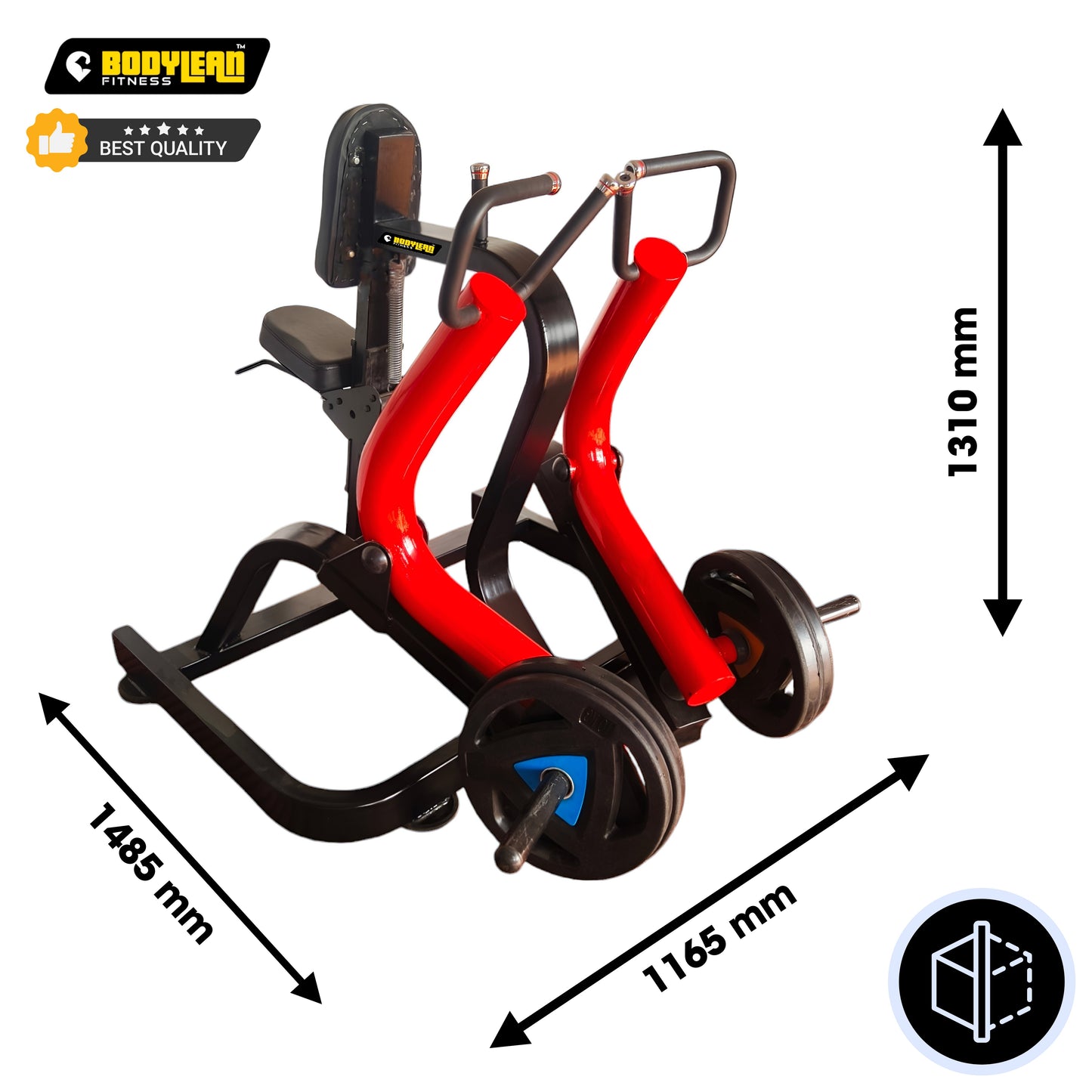 Seated Rowing Machine with Chest Support (Plate Loaded) | Commercial-Grade Gym Seated Row Machine for Upper Body Strength | Lebra series