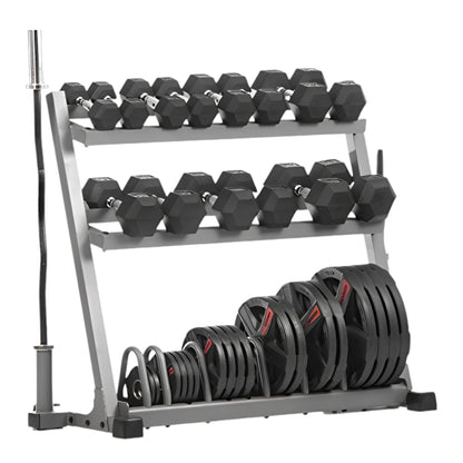 3 Tier Multifunctional Storage Rack) for Home Gym Suitable for Dumbbells, Weight Plates, kettle bells, Barbells Rods | BFR 102