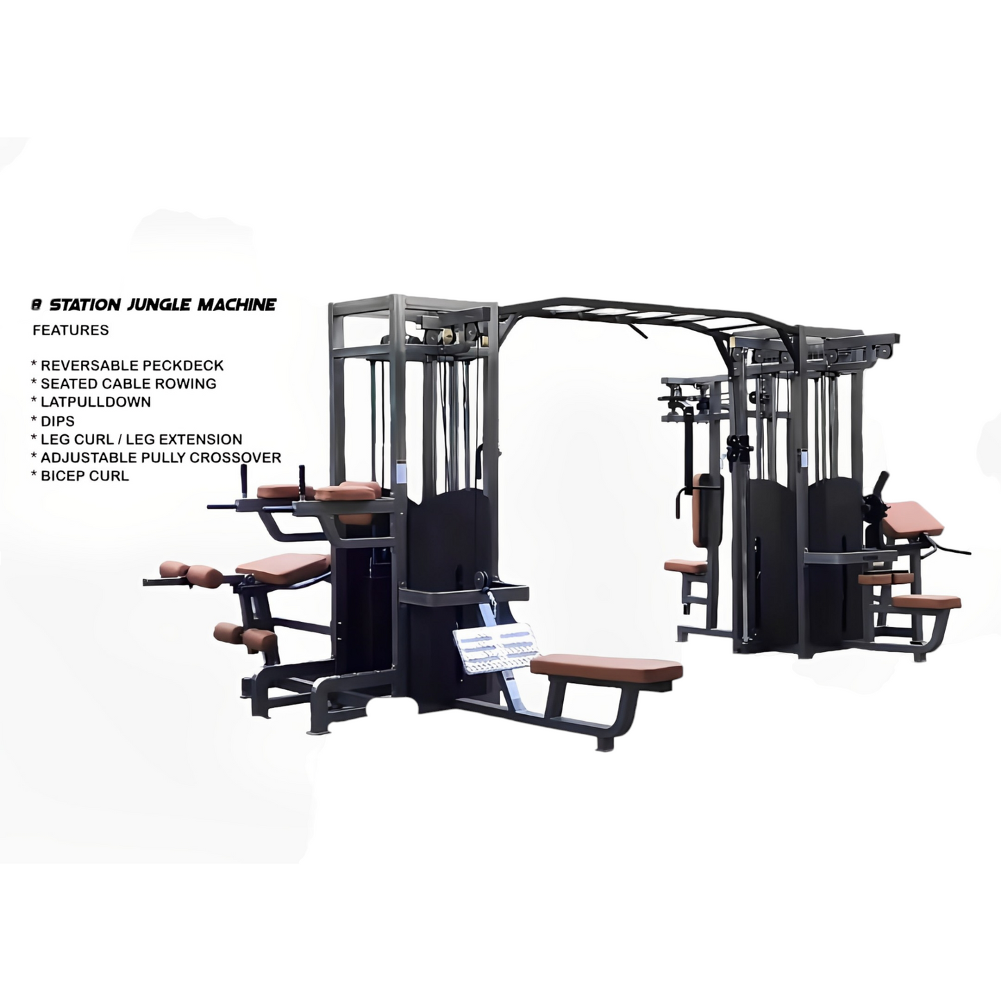 8 Station Multipurpose Gym Cage | maximize workout potential while minimizing space requirements