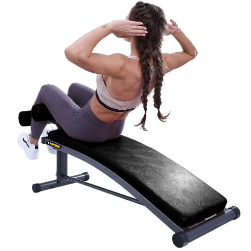 Sit Up Bench With Reverse Crunch Handle - Solid Ab Workout Equipment For Your Home Gym