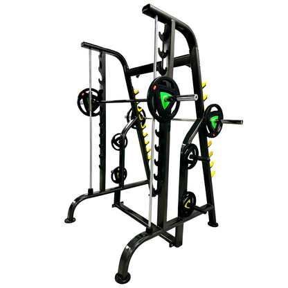 Power Squat Rack with Smith Machine for Commercial or Home Gym Workout | covers wide range of muscles in your lower body, glutes, quadriceps, hip adductors, lower back muscles hamstrings, spinal erectors and calves | Neon series