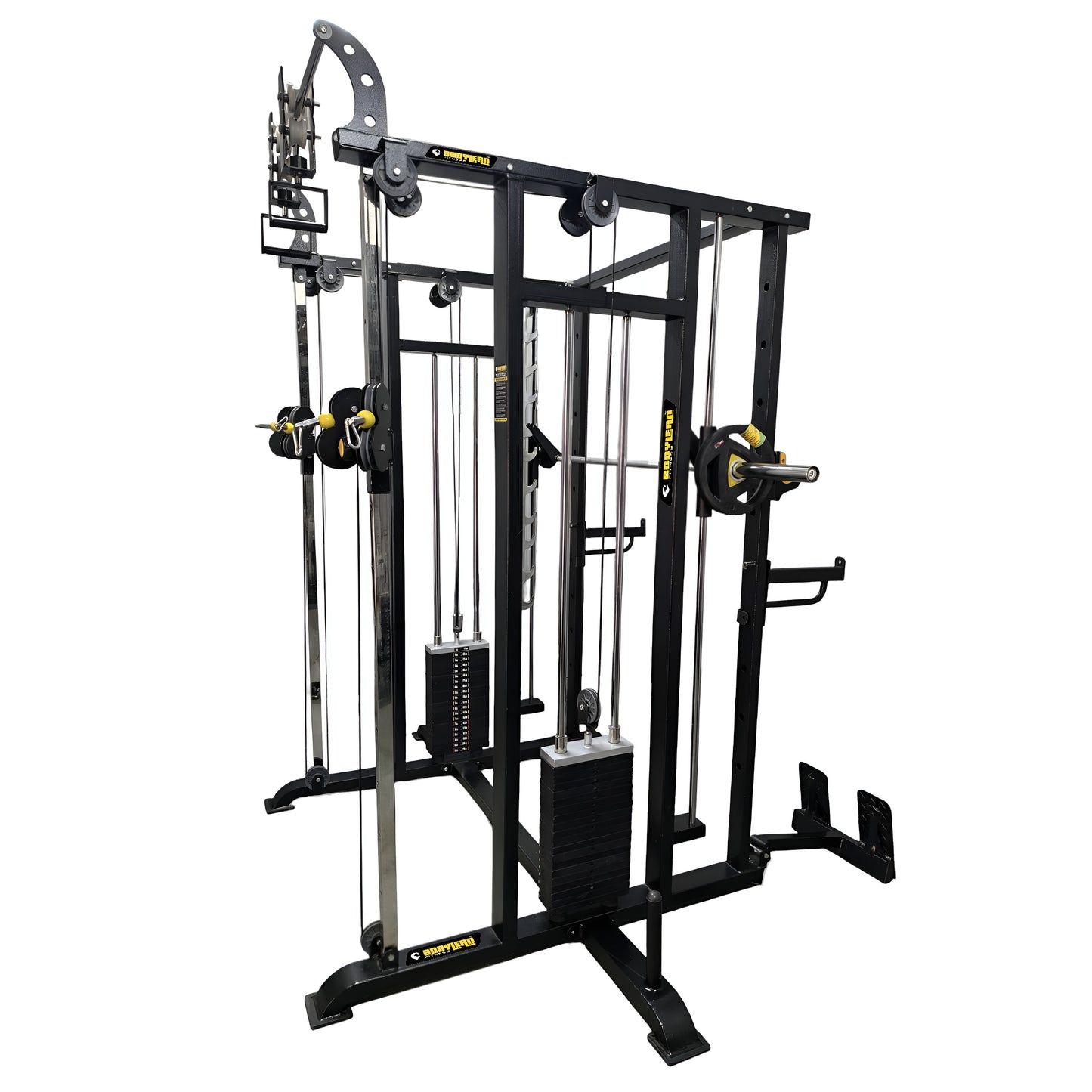 Multi Gym Functional Trainer with Smith Machine ( Iron stack ) Dual Side for Commercial Cable crossover Gym Equipment With Adjustable Pull ups / Chin up bar