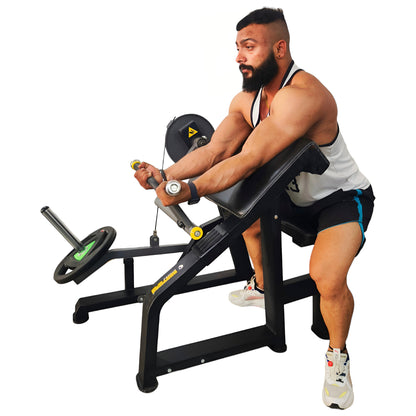 Bicep Curl Bench Plate Load Commercial Gym Machine Prime series | Strength and Muscle in Your Upper arms | Preacher curl Bench Scott Bench