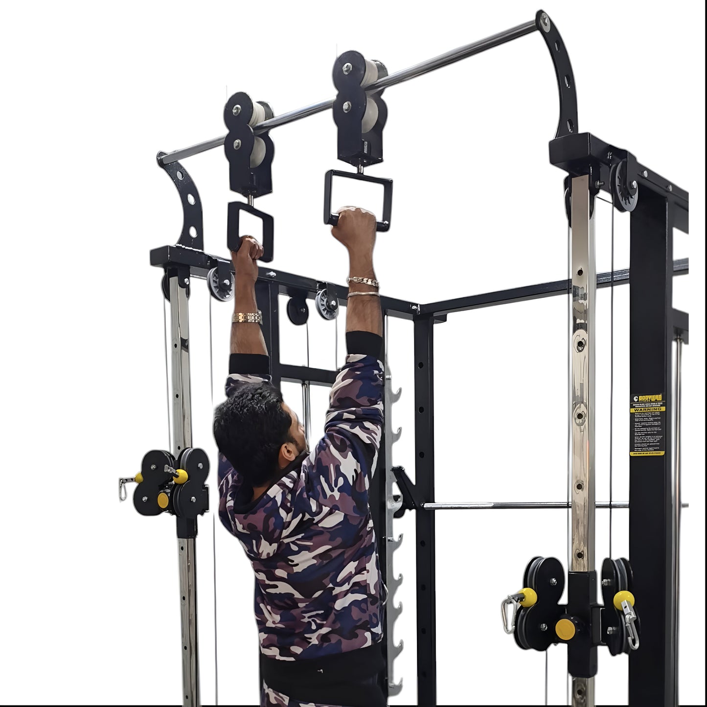 Multi Gym Functional Trainer with Smith Machine ( Iron stack ) Dual Side for Commercial Cable crossover Gym Equipment With Adjustable Pull ups / Chin up bar